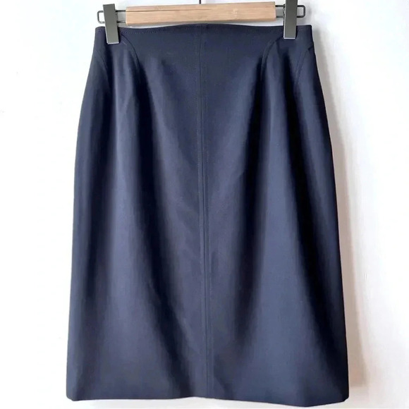 Escada Dresses & Skirts - ESCADA Navy Blue Wool Pencil Skirt Size 38 US 8